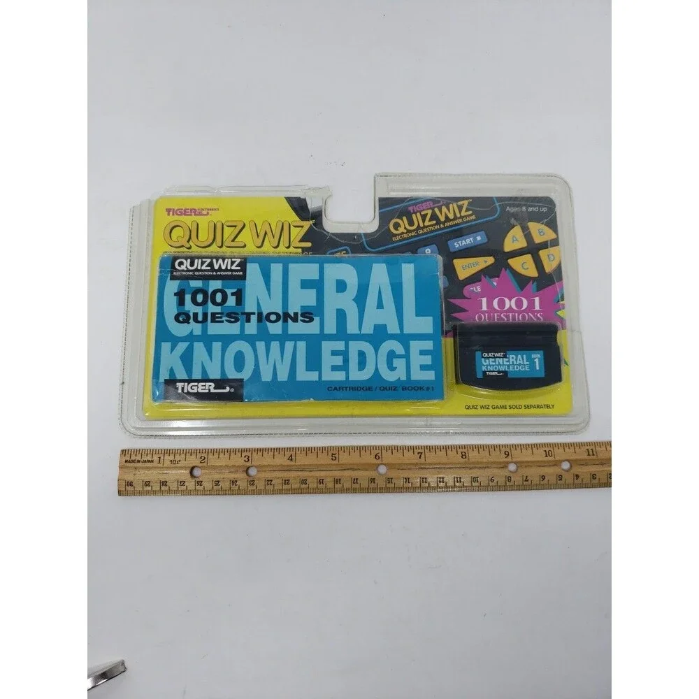 Vintage Tiger Electronics Quiz Wiz Book 1 General Knowledge Game Cartridge 1993